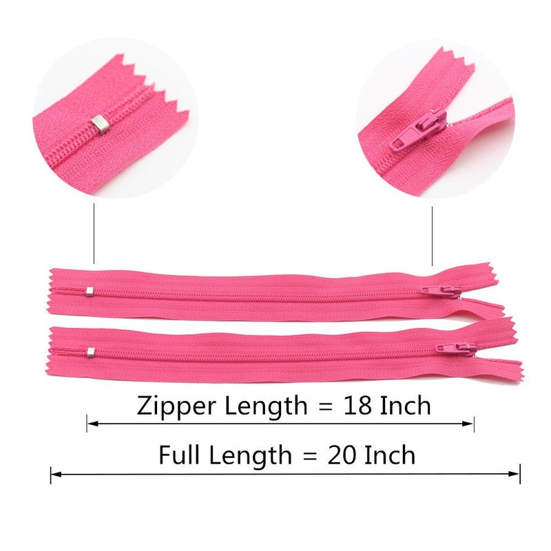 YaHoGa 60pcs 18 Inch (45cm) Nylon Coil Zippers for Sewing Crafts Tailor Nylon Zippers Bulk 20 Colors (18" 60pcs) - Image 3